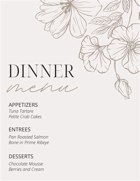 DINNER MENU